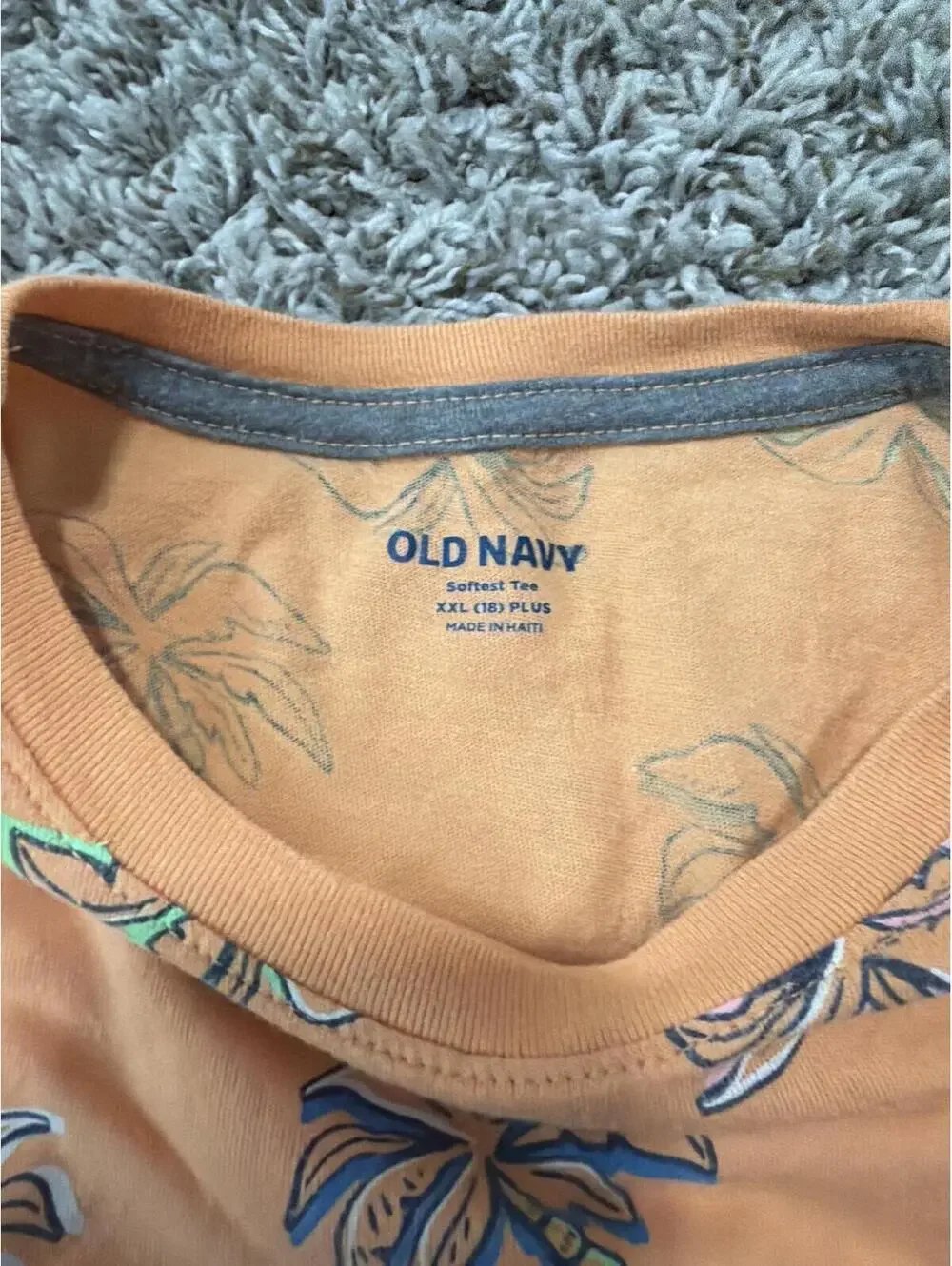 Old Navy Boys Orange Palm Tree T-Shirt XXL Plus Husky